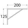 Prekės nuotrauka Laikiklis lentynos 200x125x3 mm baltas WSWP200/20 Velano
