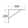 Prekės nuotrauka Laikiklis lentynos 300x200x4 mm pilkas WSWP300S Velano