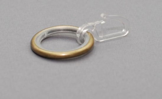 Prekės nuotrauka Karnizo žiedas metalinis, šviesiai sendinto aukso spalvos su segtukais 16 mm 10 vnt
