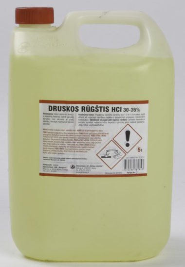 Prekės nuotrauka Druskos rūgštis koncentruota HCl 30-36 5 l