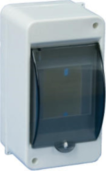 Prekės nuotrauka Skydelis elektros 4 modulių virštinkinis S-4 IP30 baltas su dangteliu