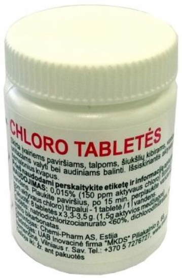 Prekės nuotrauka Chloro tabletės 8 vnt 