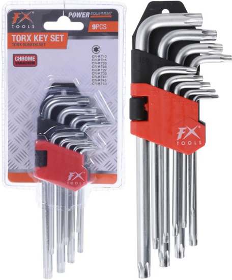Prekės nuotrauka Rinkinys raktų šešiakampių 9 vnt Torx FXtools IŠPARDUOTA