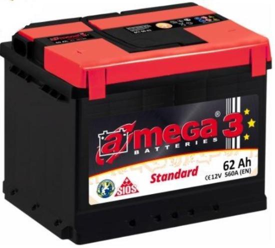 Prekės „Akumuliatorius 12V 62Ah 560A A-Mega Standart IŠPARDUOTA“ paveikslėlis