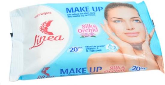 Prekės „Drėgnos servetėlės makiažui nuvalyti Linea Make Up 20 vnt IŠPARDUOTA“ paveikslėlis