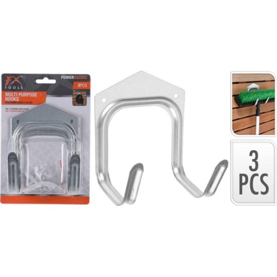 Prekės „Pakabos metalinės 130x110x85 mm 3 vnt FX tools IŠPARDUOTA“ paveikslėlis