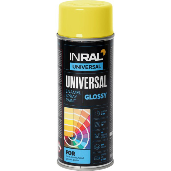 Prekės nuotrauka Dažai aerozoliniai universalūs  INRAL RAL1018 400 ml