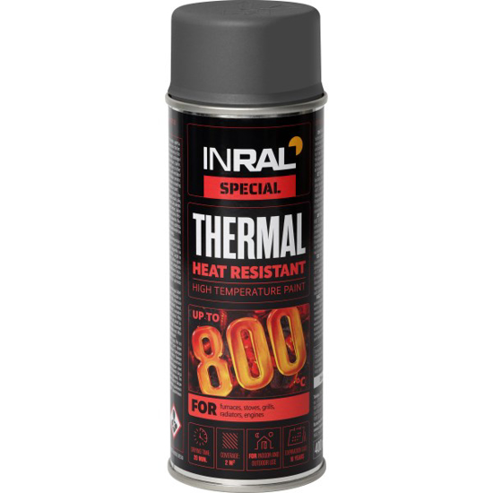 Prekės nuotrauka Dažai INRAL THERMAL aerozoliniai RAL7016 400 ml