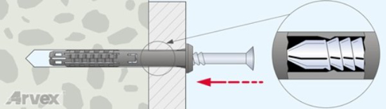 Prekės nuotrauka Kaištis su kalamu sraigtu 6x60 mm su žiedu 100 vnt T-Fix