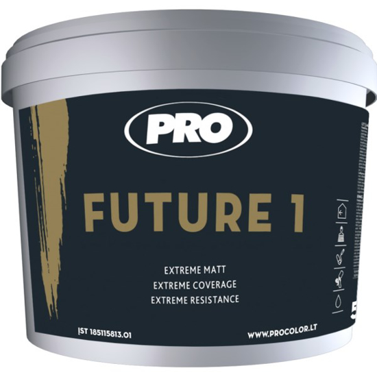 Prekės nuotrauka Dažai FUTURE1 0,9L ypatingai atsparūs drėgnam šveitimui ir valymu IŠPARDUOTA