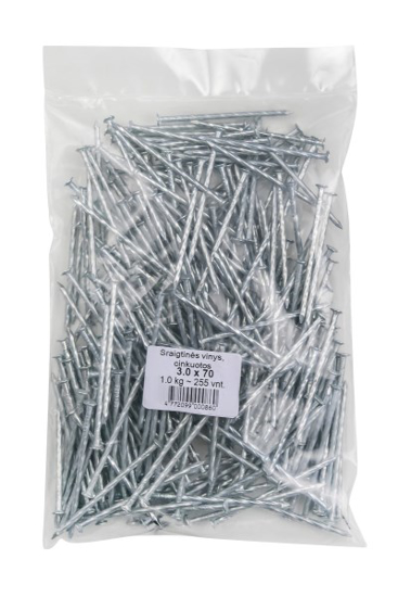 Prekės nuotrauka Vinys cinkuotos sraigtinės 2,5x40 mm 0,2 kg IŠPARDUOTA