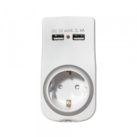 Prekės nuotrauka Šakotuvas 1v + 2 USB-A 16A  TP1+USB