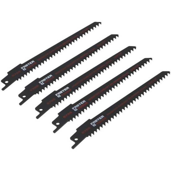 Prekės nuotrauka Pjūkleliai tiesiniam medžio pjūklui 240mm 5 vnt. Faster Tools