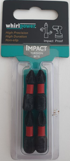 Prekės nuotrauka Antgaliai atsuktuvo PH2x25 mm Impact 4 vnt 962 Whirlpower IŠPARDUOTA