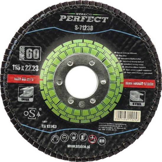 Prekės nuotrauka Diskas lapelinis 125x22,23 mm P100 lenktas metalui Stalco Cyrkon