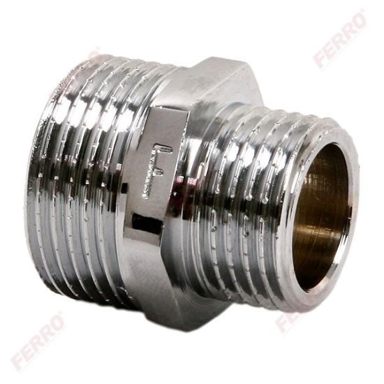 Prekės „Nipelis bronzinis chromuotas redukuota 3/4''x1/2'' i/i IŠPARDUOTA“ paveikslėlis