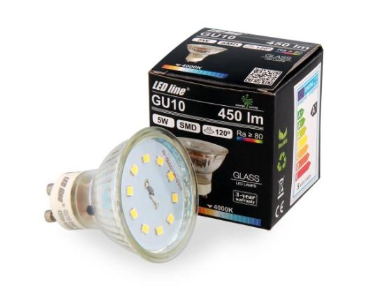 Prekės „Lempa LED GU10 5W 4000K 450lm LEDline  IŠPARDUOTA“ paveikslėlis