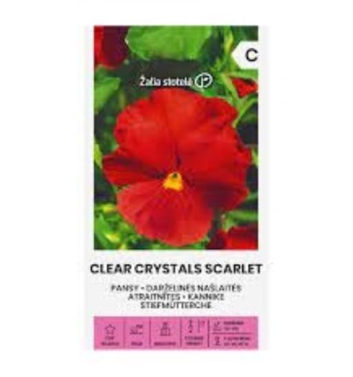 Prekės „Sėklos darželinės našlaitės CLEAR CRYSTALS SCARLET 0,3g IŠPARDUOTA“ paveikslėlis