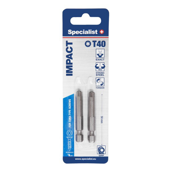 Prekės nuotrauka SPECIALIST+ antgalis TORX GRIP T40, 50mm, 2 vnt. IŠPARDUOTA