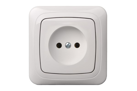 Prekės nuotrauka Kištukinis lizdas be įžeminimo su rėmeliu, potinklinis, ĮKL10-004 Alfa White baltos spalvos Liregus