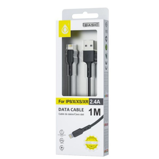 Prekės nuotrauka Laidas Iphone5/6/7 1m 2,4A juodas OnePlus