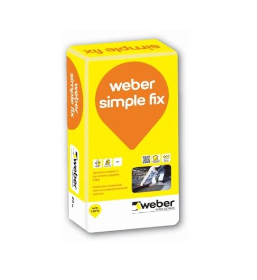 Prekės „Plytelių klijai keraminėms ir akmens masės plytelėms WEBER SIMPLE FIX, 25 kg  IŠPARDUOTA“ paveikslėlis