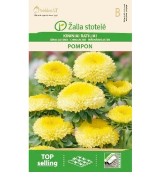 Prekės „Sėklos kininiai ratiliai POMPON geltoni Žalia stotelė IŠPARDUOTA“ paveikslėlis