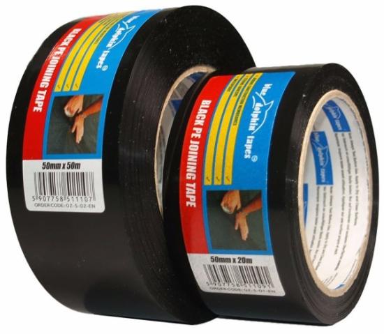 Prekės „Juosta statybinių plėvelių sujungimui 50 mm x 50 m  juoda DOLPHIN  IŠPARDUOTA“ paveikslėlis