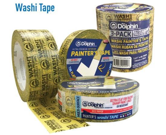 Prekės „Juosta ryžių popieriaus dažymo WASHI 50 m x 30 mm BLUE DOLPHIN TAPES IŠPARDUOTA“ paveikslėlis