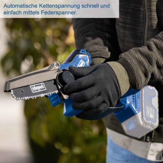 Prekės „Pjūklas grandininis akumuliatorinis 20 V mini be akumuliatoriaus BC-PS150-X Scheppach IŠPARDUOTA“ paveikslėlis