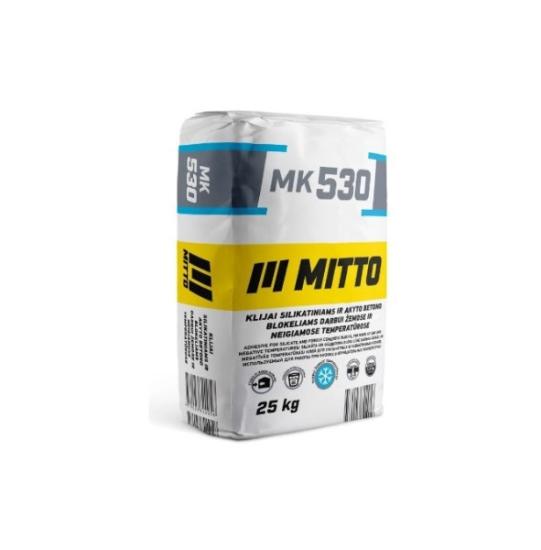 Prekės „Klijai silikatiniams ir akyto betono blokeliams MITTO MK530, 25 kg IŠPARDUOTA“ paveikslėlis