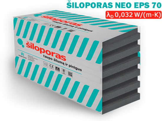 Prekės nuotrauka Polistirenas, šiloporas NEO EPS 70, 20x1000x1000 mm