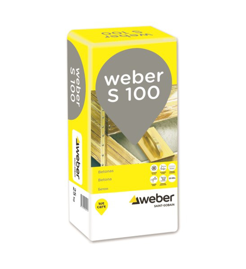 Prekės nuotrauka Cementinis mišinys bendriems betono statyboms darbams WEBER S-100, 25 kg