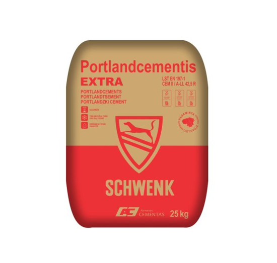 Prekės nuotrauka Cementas CEM II/A-LL 42.5N, Akmenės Cementas EXTRA, 25 kg 