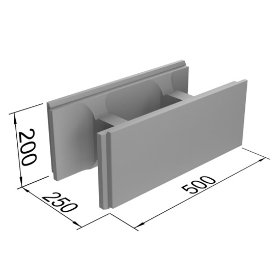 Prekės nuotrauka Blokas FIBO 250, keramzitbetonio, pamatinis, 500x250x200 mm