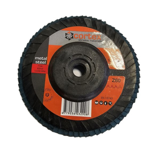Prekės nuotrauka Diskas lapelinis 125 mm P60 M14 metalui lenktas Cortex