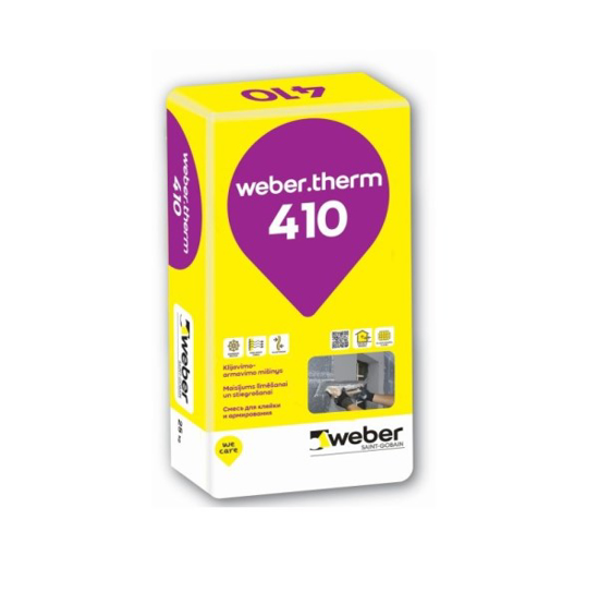 Prekės nuotrauka Klijavimo armavimo mišinys su polipropileniniu plaušu WEBER Therm 410, 25 kg