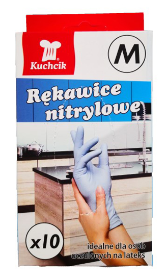 Prekės nuotrauka Pirštinės vienkartinės nitrilinės 10 vnt. M Kuchcik