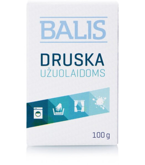Prekės nuotrauka Druska užuolaidoms skalbti 100 g Balis Higėja IŠPARDUOTA