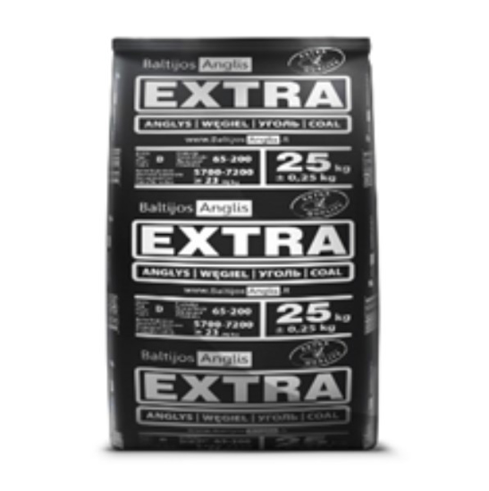 Prekės nuotrauka Akmens anglis, kuras - fasuota Extra, 65-200, 25 kg IŠPARDUOTA