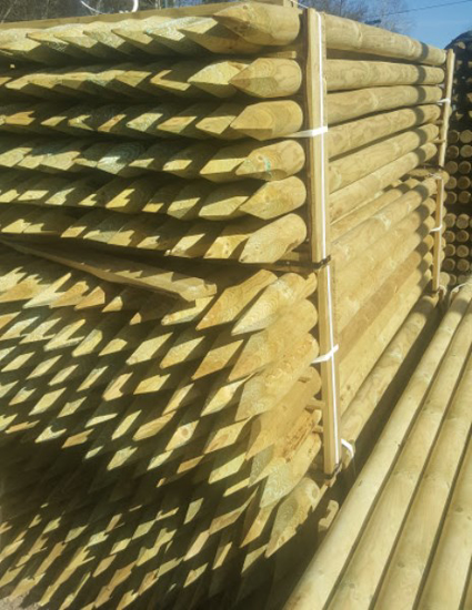 Prekės nuotrauka Kuolas tekintas 4 x 150 cm impregnuotas, smailintas IŠPARDUOTA