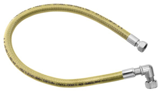 Prekės nuotrauka Žarna dujoms plieninė FERRO WGK1250 dengta PVC kampinė 1/2" MM 125cm