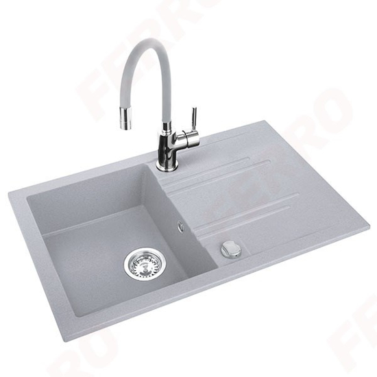 Prekės nuotrauka Komplektas plautuvė ir maišytuvas FERRO DRGM48/78GA-SET1 48x78cm pilkas
