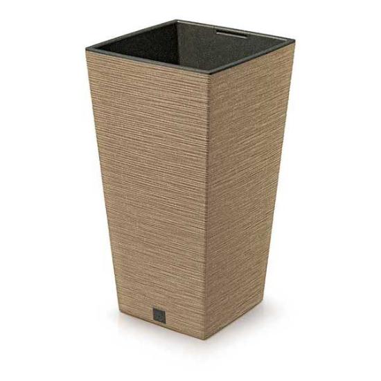 Prekės „Vazonas naturo DFSH400 Eco Wood Furu Square, rudos spalvos IŠPARDUOTA“ paveikslėlis