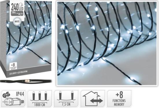 Prekės „Kalėdinė girlianda 240 LED, 18 metrų, 8 funkcijos, balta IŠPARDUOTA“ paveikslėlis