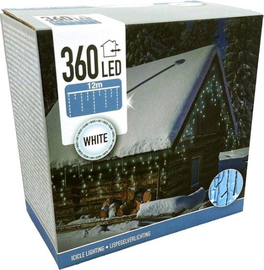 Prekės „Kalėdinė girlianda varvekliai 360 LED, 12 metrų, balta  IŠPARDUOTA“ paveikslėlis