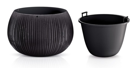Prekės nuotrauka Plastikinis vazonas Beton Bowl DKB290-B411, juodos spalvos IŠPARDUOTA