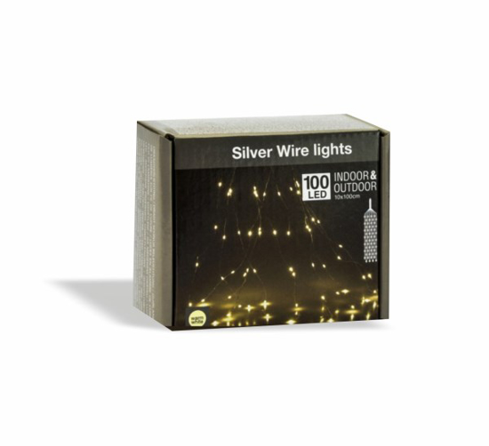 Prekės nuotrauka Elektrinė girlianda 100 LED 10 x 100 cm, šiltai baltos spalvos
