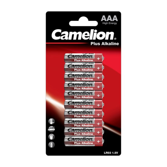 Prekės nuotrauka Elementai alkaline, AAA, LR03-B10, CAMELION, 10 vnt.