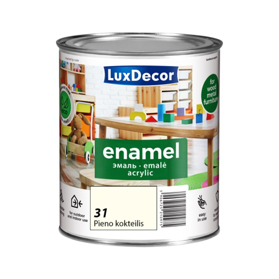 Prekės nuotrauka Akrilinė emalė LuxDecor blizgi pieno kokteilis 0,75l